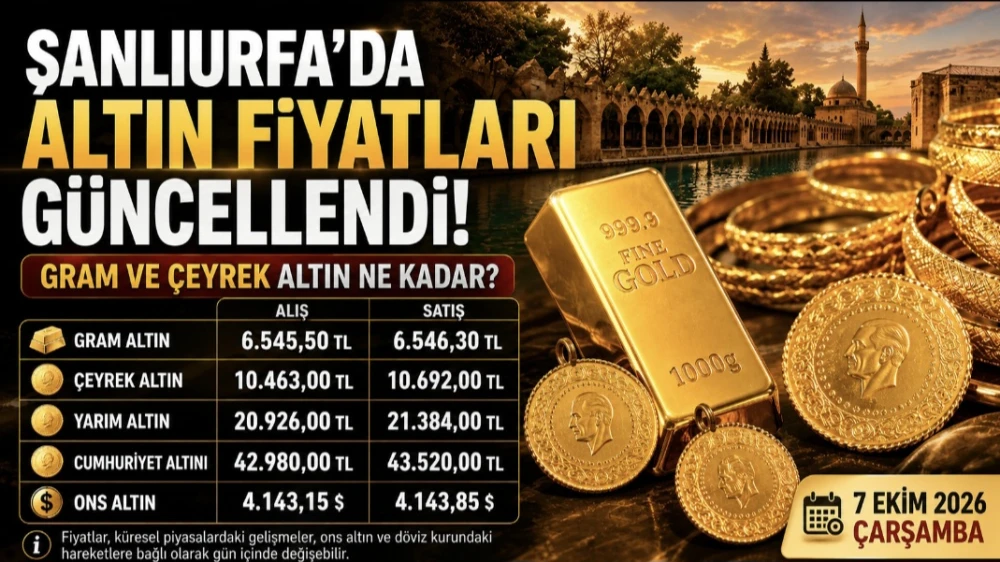ŞANLIURFA’DA ALTIN FİYATLARI GÜNCELLENDİ: GRAM VE ÇEYREK ALTIN NE KADAR?